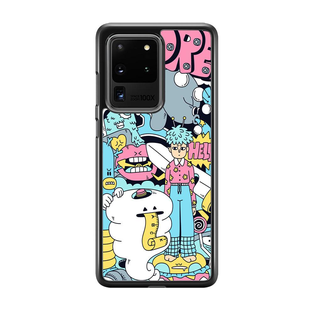 Doodle Dreams Samsung Galaxy S20 Ultra Case-Rubber Black (2D Case)-Oxvistore