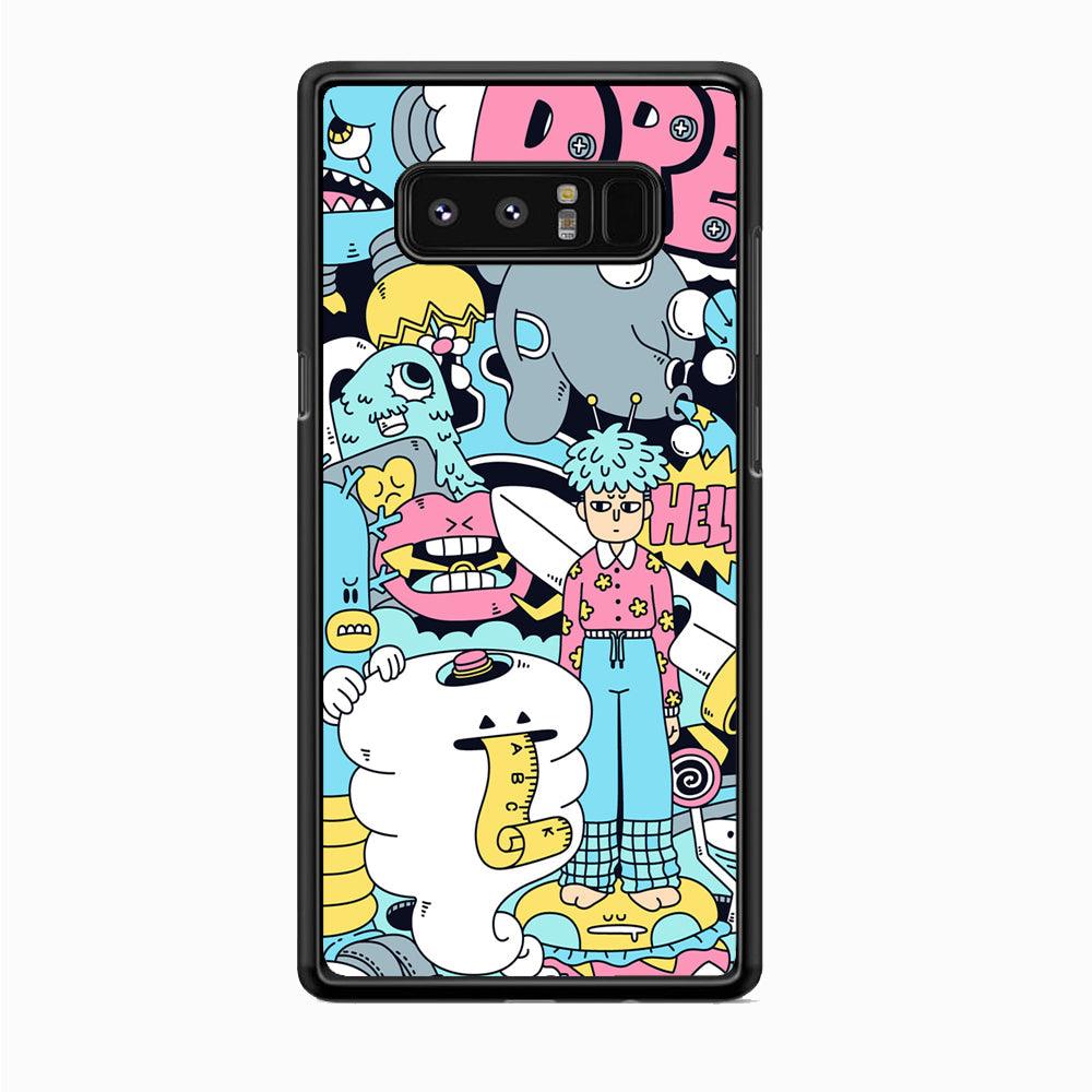 Doodle Dreams Samsung Galaxy Note 8 Case-Rubber Black (2D Case)-Oxvistore
