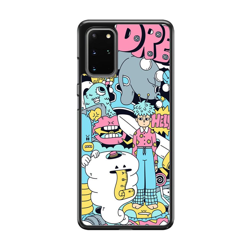 Doodle Dreams Samsung Galaxy S20 Plus Case-Rubber Black (2D Case)-Oxvistore