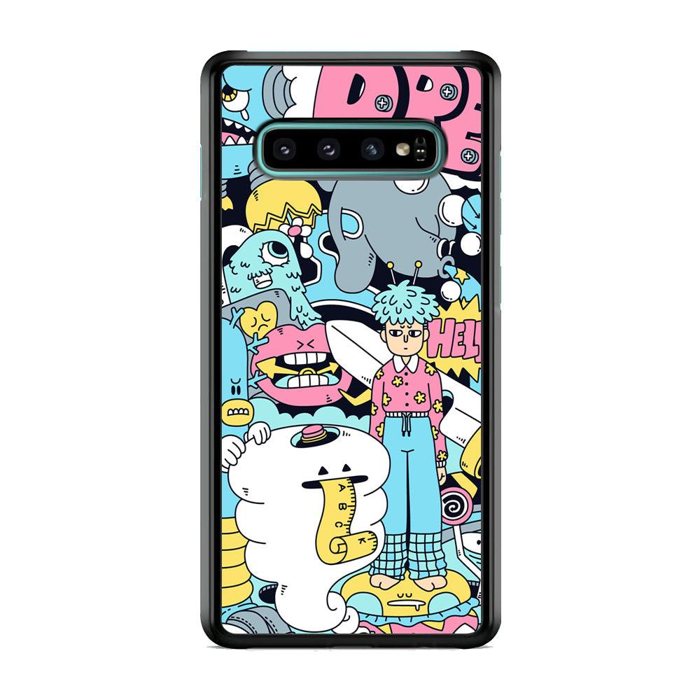 Doodle Dreams Samsung Galaxy S10 Plus Case-Rubber Black (2D Case)-Oxvistore