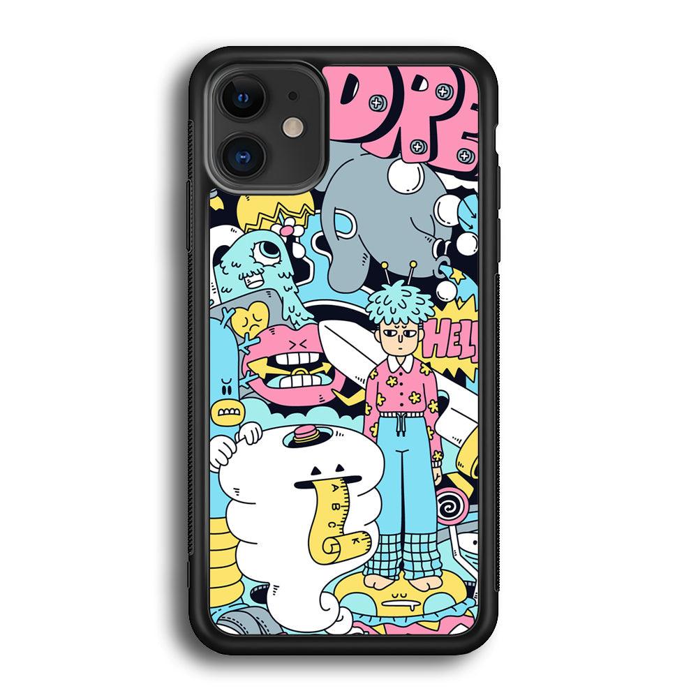 Doodle Dreams iPhone 11 Case-Rubber Black (2D Case)-Oxvistore