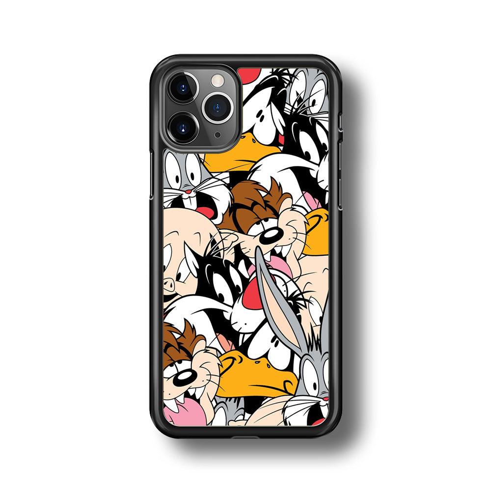 Doodle Looney Tunes Stars iPhone 11 Pro Max Case-Rubber Black (2D Case)-Oxvistore