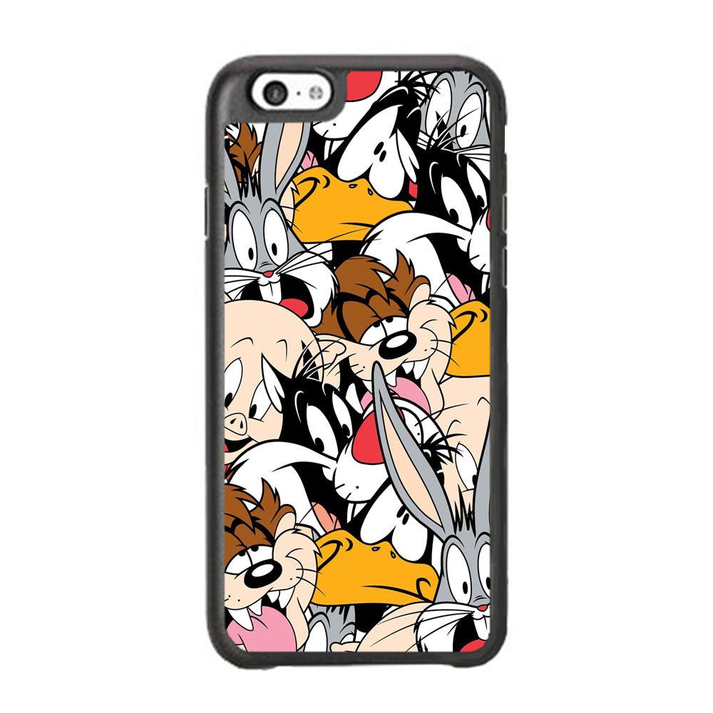 Doodle Looney Tunes Stars iPhone 6 Plus | 6s Plus Case-Rubber Black (2D Case)-Oxvistore