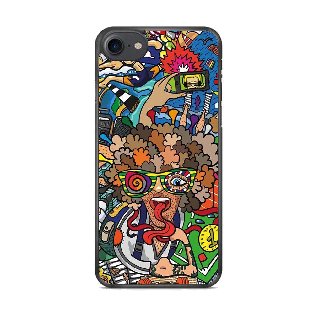 Doodle Olimpyc Sport iPhone 7 Case-Rubber White (2D Case)-Oxvistore