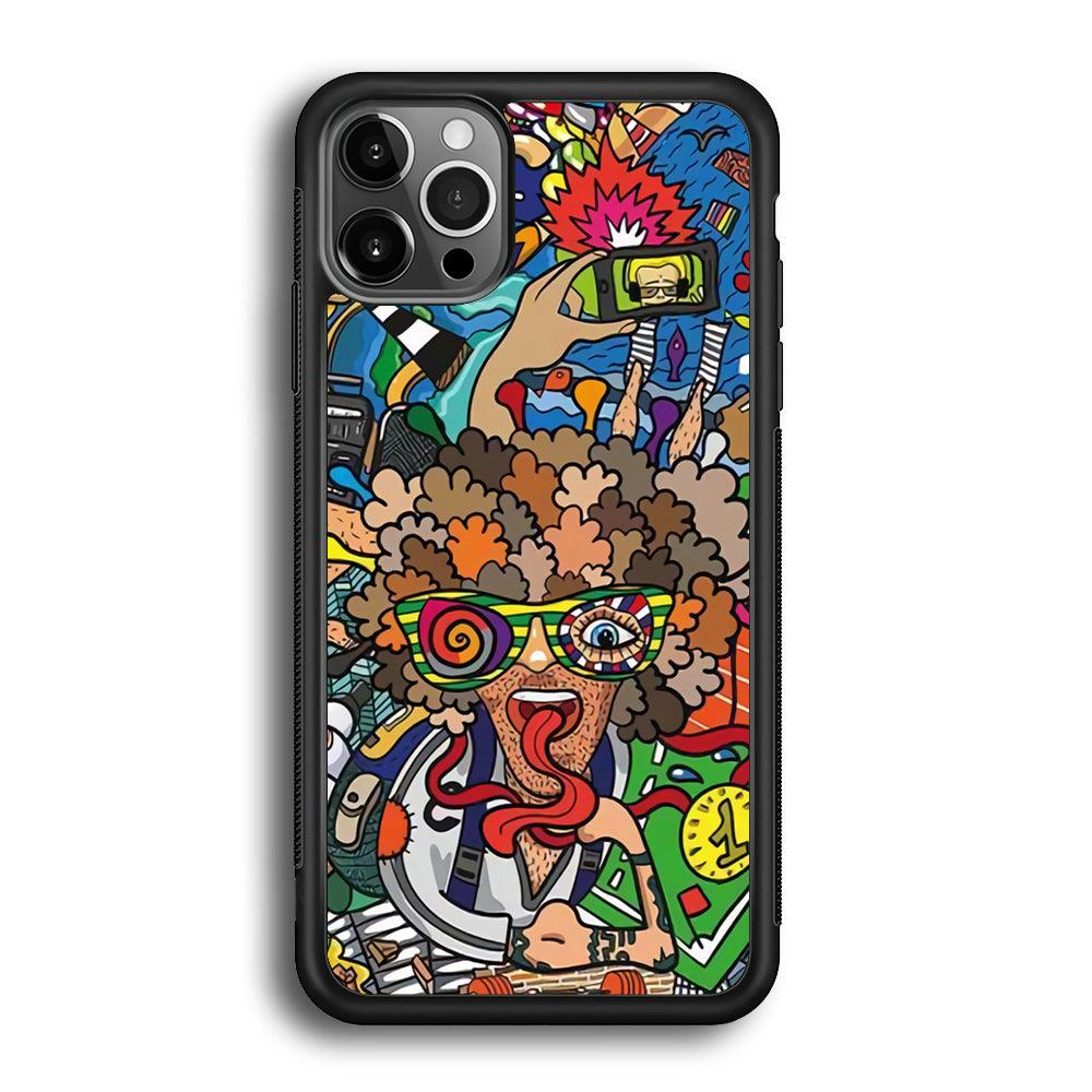 Doodle Olimpyc Sport iPhone 12 Pro Case-Rubber White (2D Case)-Oxvistore