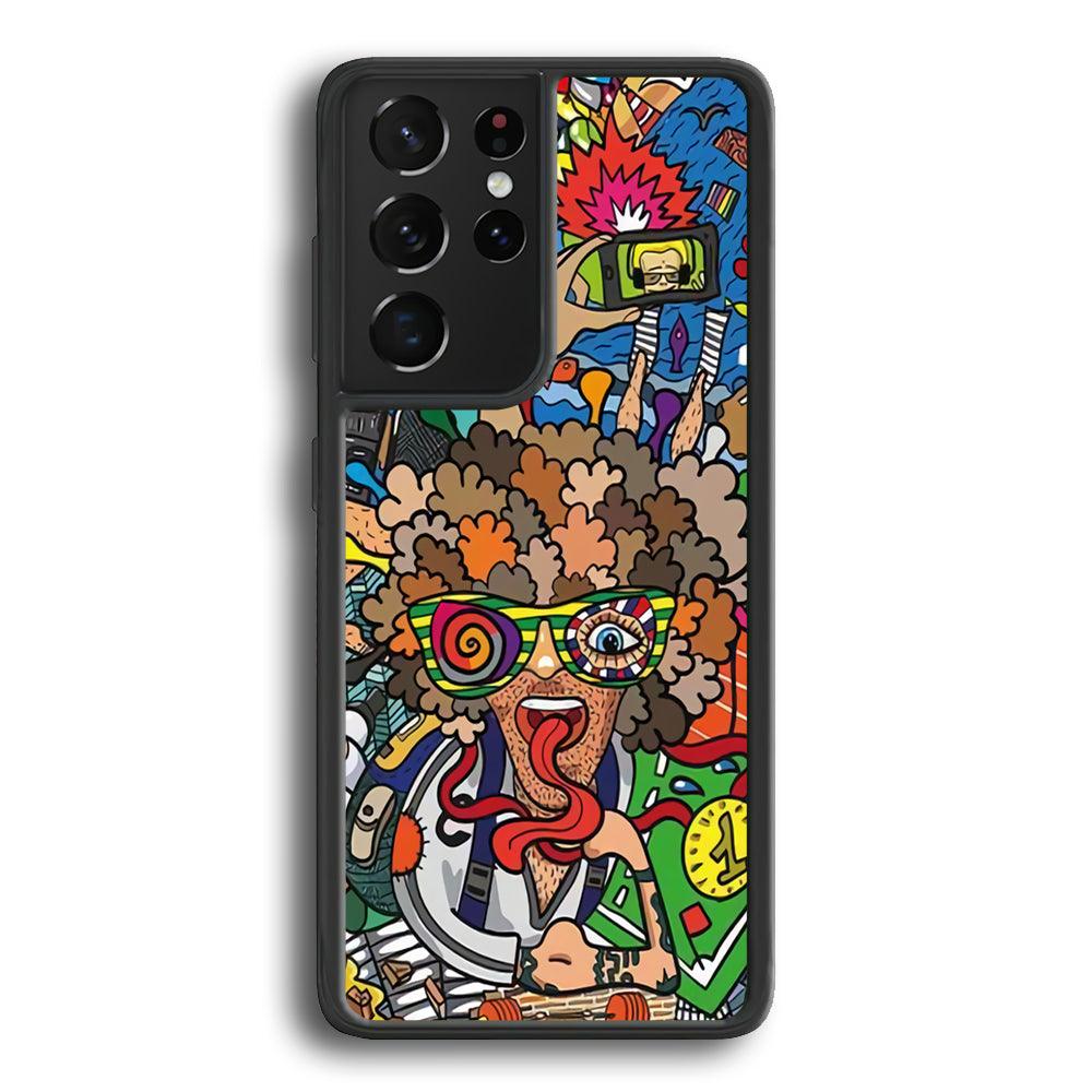 Doodle Olimpyc Sport Samsung Galaxy S24 Ultra Case-Rubber White (2D Case)-Oxvistore