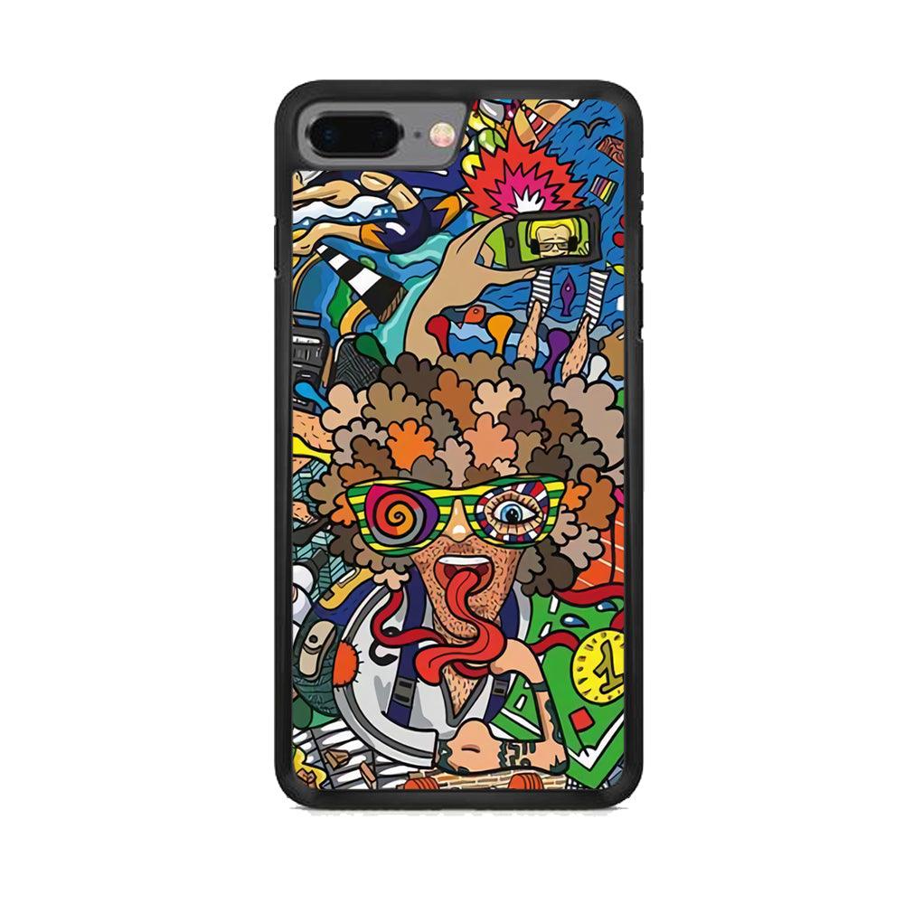 Doodle Olimpyc Sport iPhone 8 Plus Case-Rubber Black (2D Case)-Oxvistore
