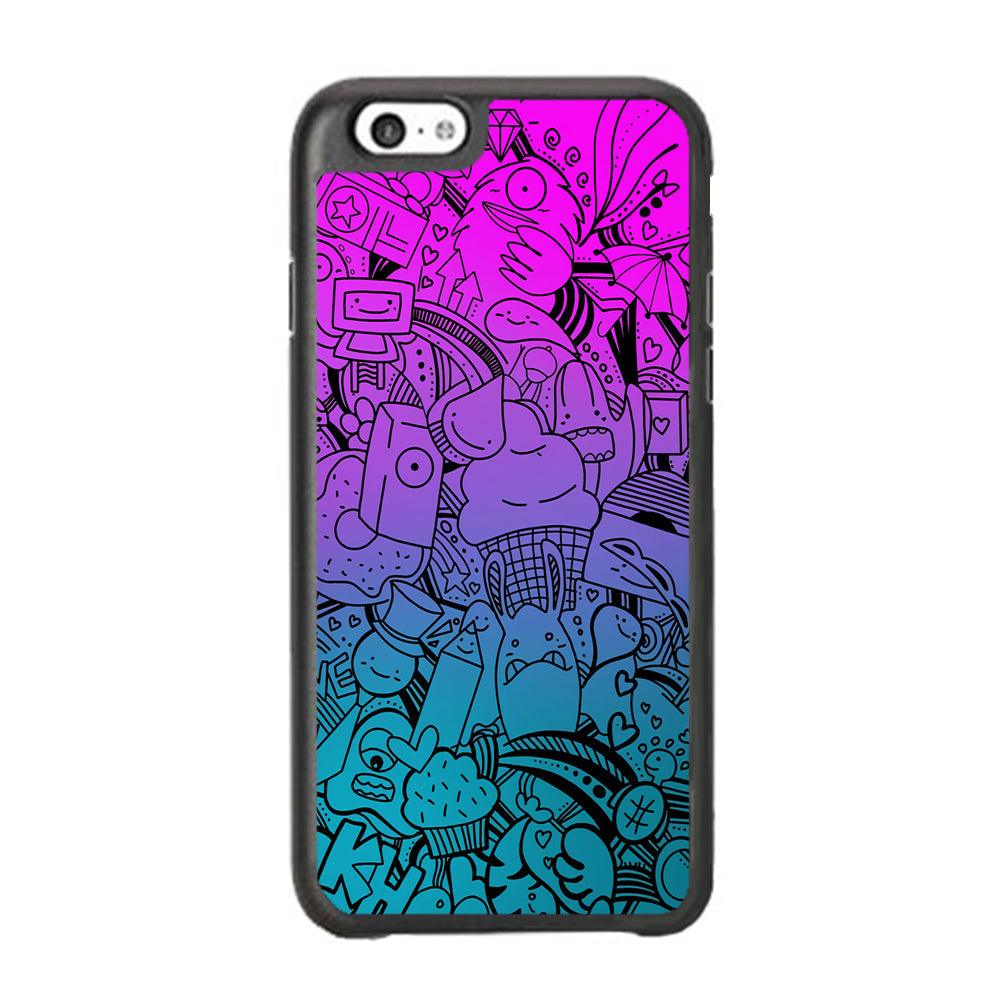 Doodle Twilight Cartoon iPhone 6 Plus | 6s Plus Case-Rubber Black (2D Case)-Oxvistore
