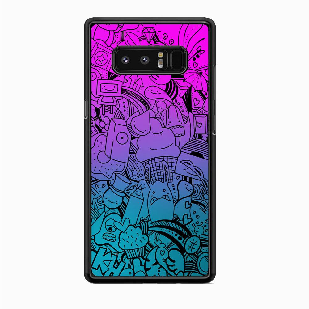 Doodle Twilight Cartoon Samsung Galaxy Note 8 Case-Rubber Black (2D Case)-Oxvistore