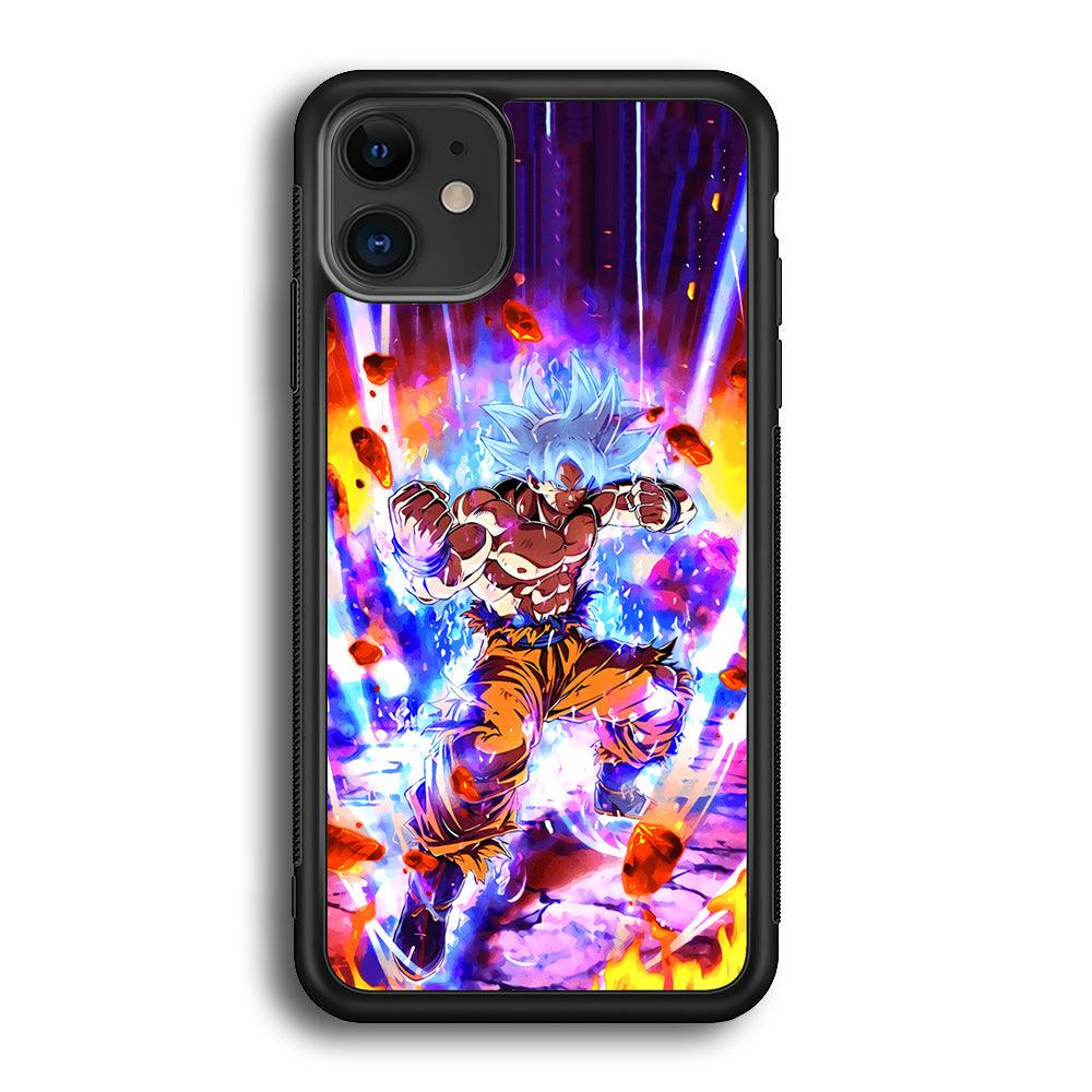 Dragon Ball Z Break The Ground iPhone 12 Case-Rubber Black (2D Case)-Oxvistore