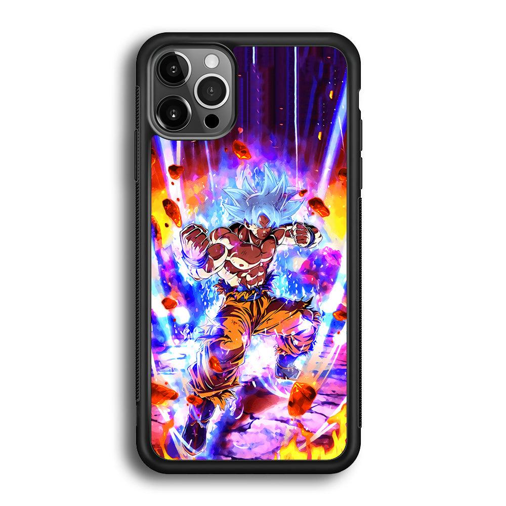 Dragon Ball Z Break The Ground iPhone 12 Pro Case-Rubber Black (2D Case)-Oxvistore
