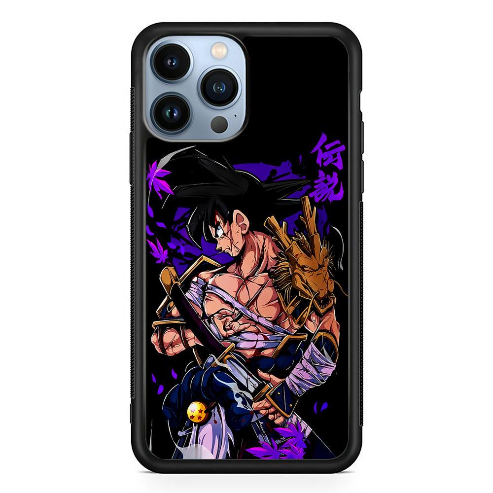 Dragon Ball Z Goku Samurai 2D Rubber Phone Case-Black-Oxvistore
