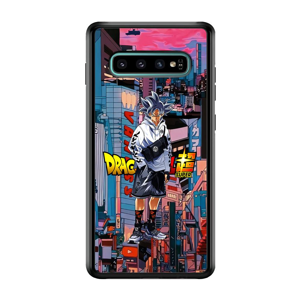 Dragon Ball Z Goku Super Hype Samsung Galaxy S10 Plus Case-Rubber Black (2D Case)-Oxvistore