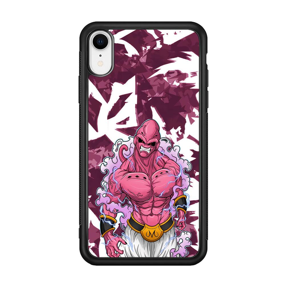 Dragon Ball Z Muscle of Majin Buu iPhone XR Case-Rubber Black (2D Case)-Oxvistore