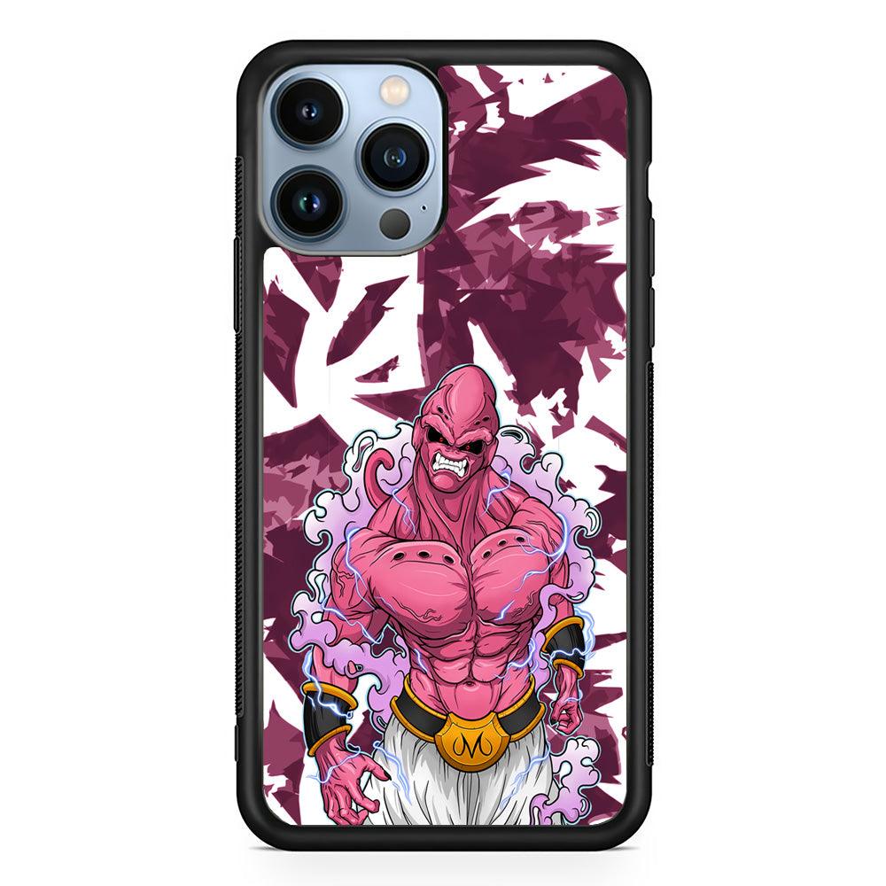 Dragon Ball Z Muscle of Majin Buu iPhone 14 Pro Max Case-Rubber Black (2D Case)-Oxvistore