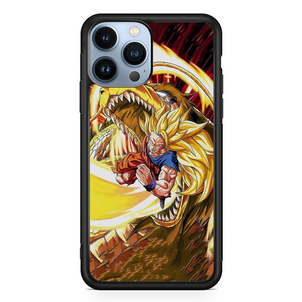 Dragon Ball Z Power of The Dragon iPhone 15 Pro Case-Rubber Black (2D Case)-Oxvistore