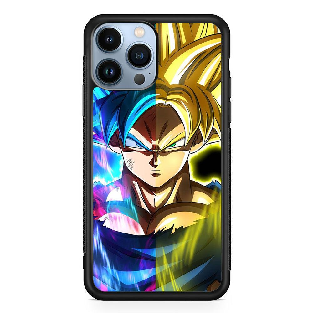 Dragon Ball Z Saiyan Step Up iPhone 15 Pro Max Case-Rubber Black (2D Case)-Oxvistore
