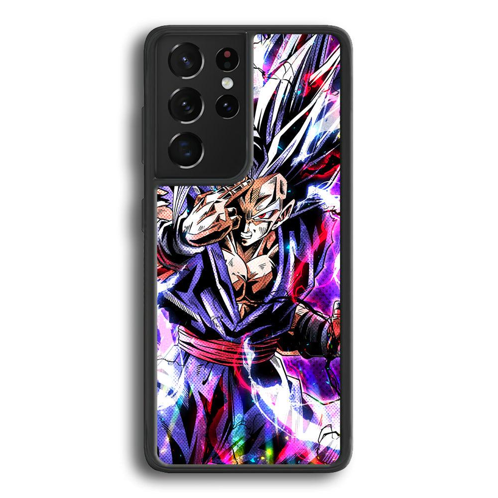 Dragon Ball Z The Mind Power Samsung Galaxy S21 Ultra Case-Rubber Black (2D Case)-Oxvistore