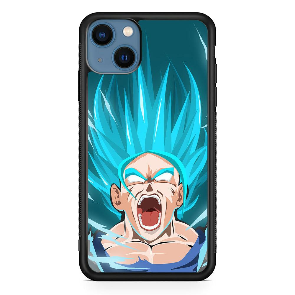 Dragon Ball Z Vegeta Power Up Saiyan Blue iPhone 15 Case-Rubber Black (2D Case)-Oxvistore
