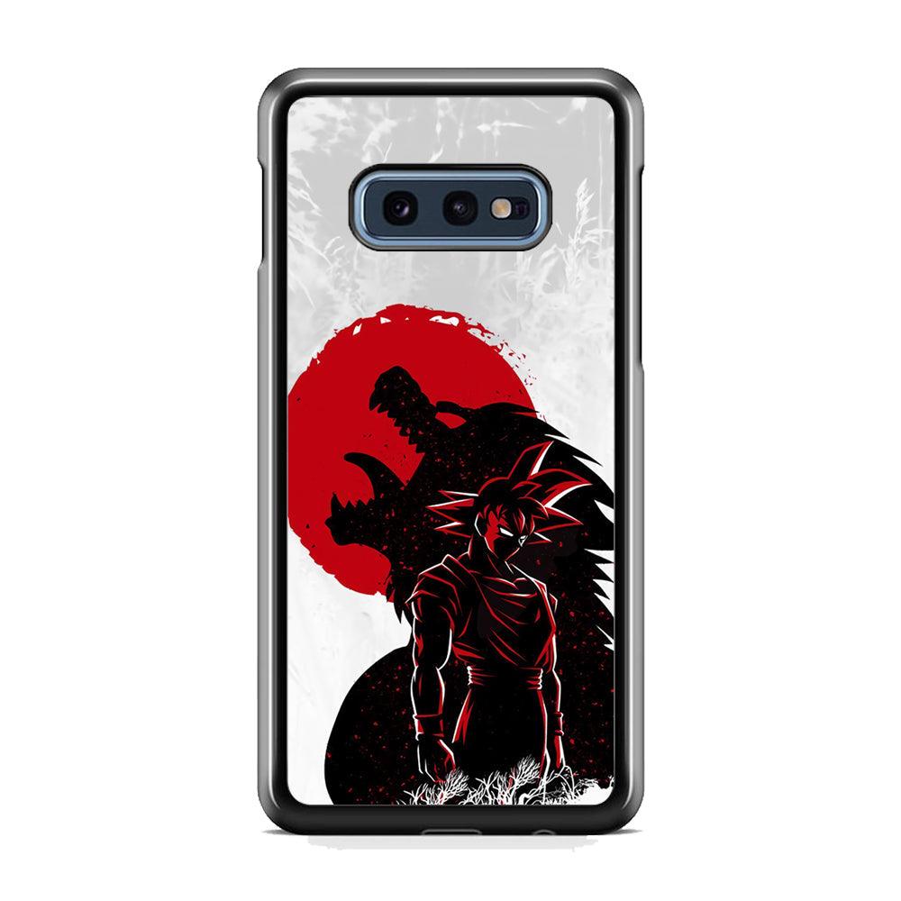 Dragon Ball Blood Red Moon Samsung Galaxy S10E Case-Rubber White (2D Case)-Oxvistore