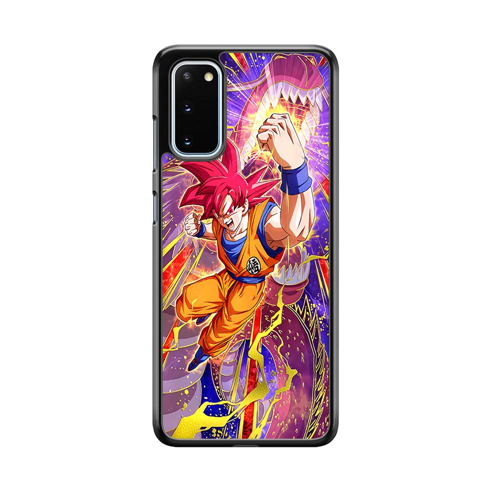 Dragon Ball Z God of Saiyan Samsung Galaxy S20 Case-Rubber Black (2D Case)-Oxvistore