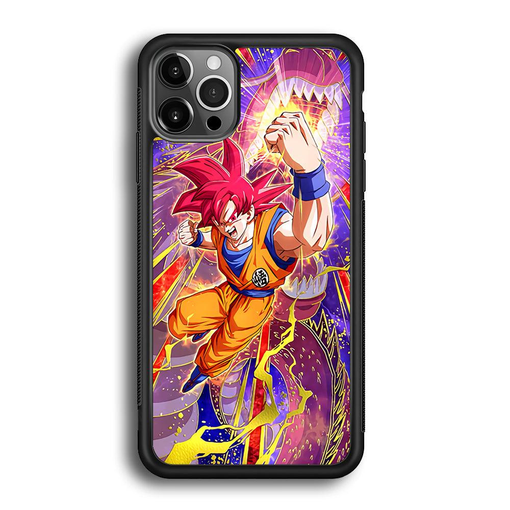 Dragon Ball Z God of Saiyan iPhone 12 Pro Case-Rubber White (2D Case)-Oxvistore