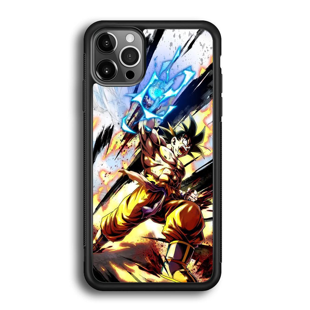 Dragon Ball Z Power Attack iPhone 12 Pro Case-Rubber Black (2D Case)-Oxvistore