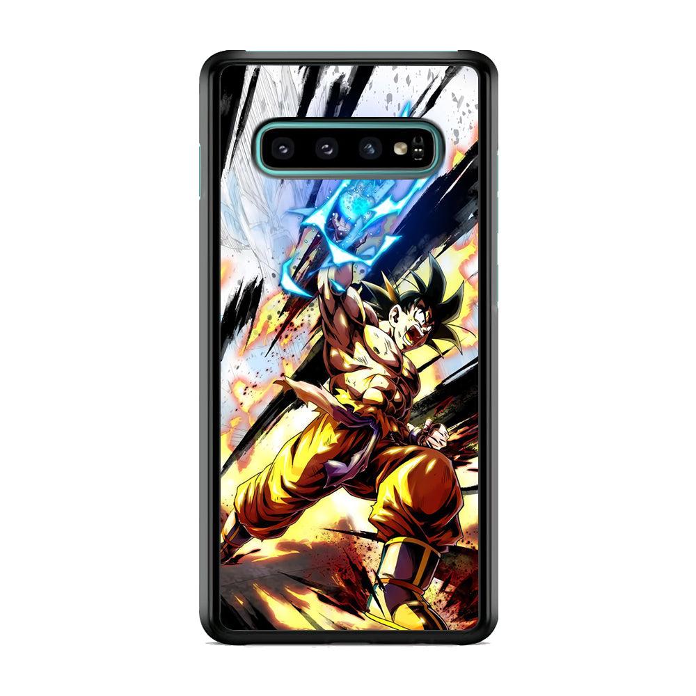 Dragon Ball Z Power Attack Samsung Galaxy S10 Plus Case-Rubber Black (2D Case)-Oxvistore