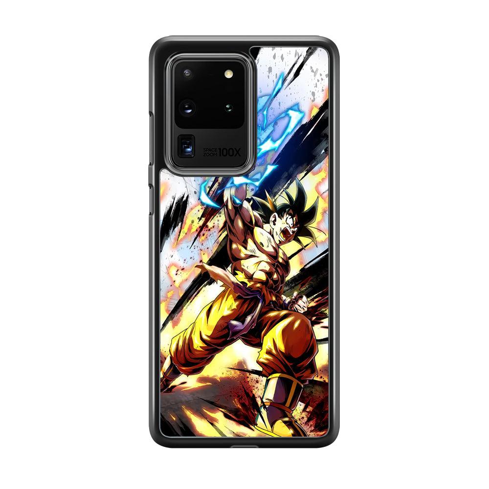 Dragon Ball Z Power Attack Samsung Galaxy S20 Ultra Case-Rubber Black (2D Case)-Oxvistore