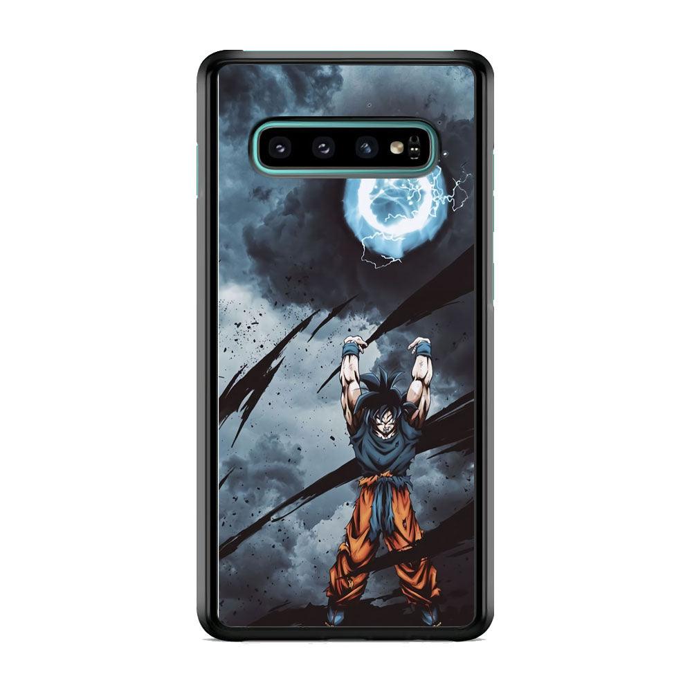 Dragon Ball Z Saiyan Energy Rise Up Samsung Galaxy S10 Plus Case-Rubber Black (2D Case)-Oxvistore