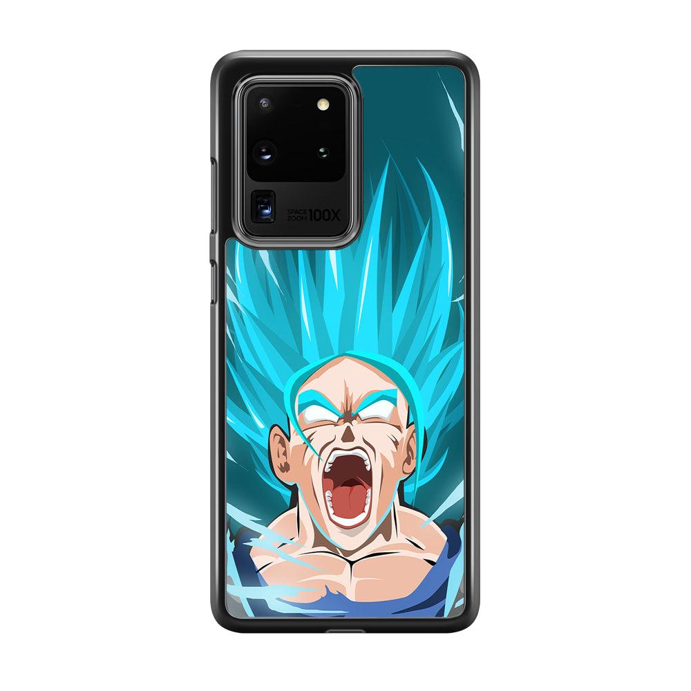 Dragon Ball Z Vegeta Power Up Saiyan Blue Samsung Galaxy S20 Ultra Case-Rubber Black (2D Case)-Oxvistore