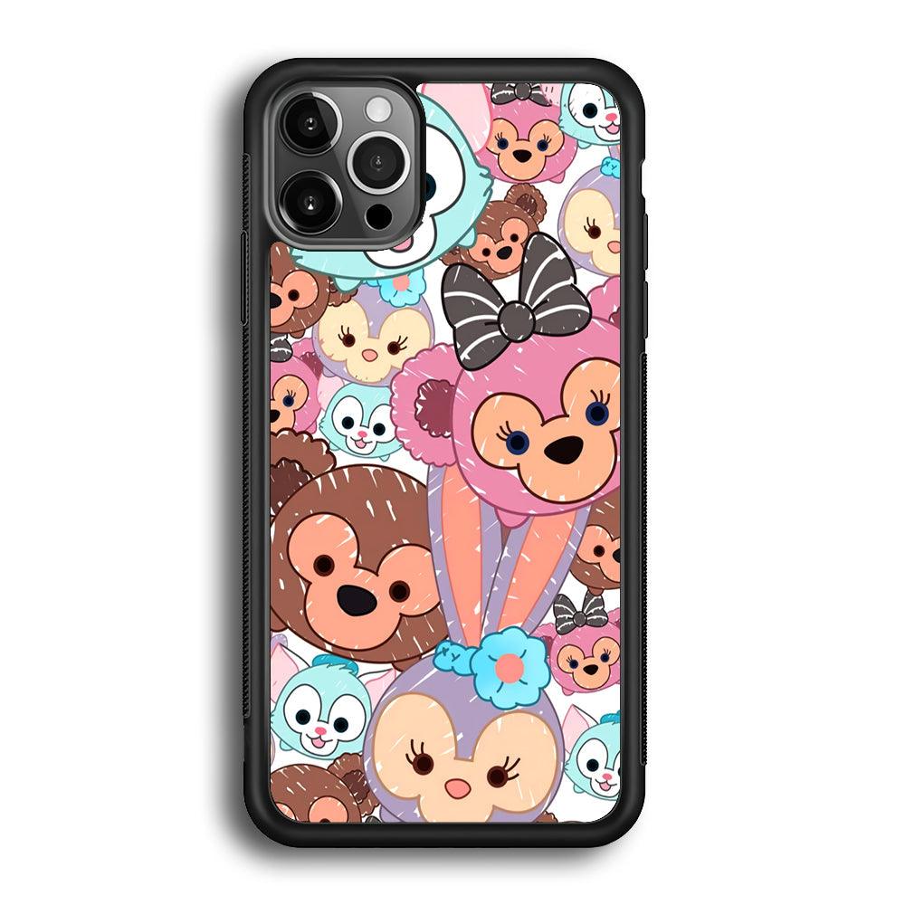 Duffy The Disney Bear Art Collage iPhone 12 Pro Max Case-Rubber Black (2D Case)-Oxvistore