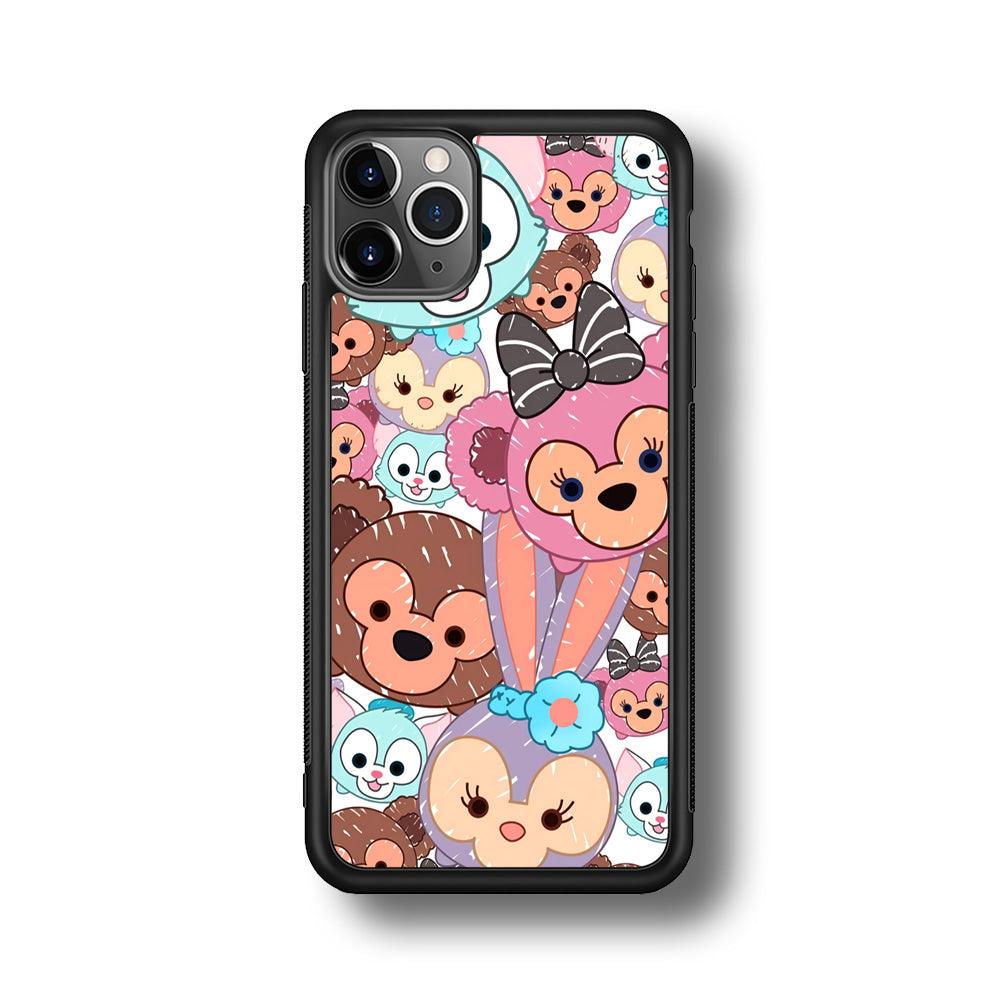 Duffy The Disney Bear Art Collage iPhone 11 Pro Case-Rubber Black (2D Case)-Oxvistore
