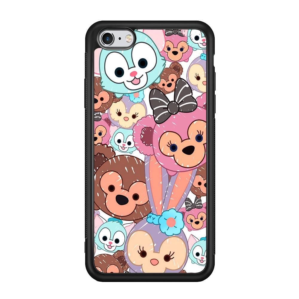 Duffy The Disney Bear Art Collage iPhone 6 Plus | 6s Plus Case-Rubber Black (2D Case)-Oxvistore