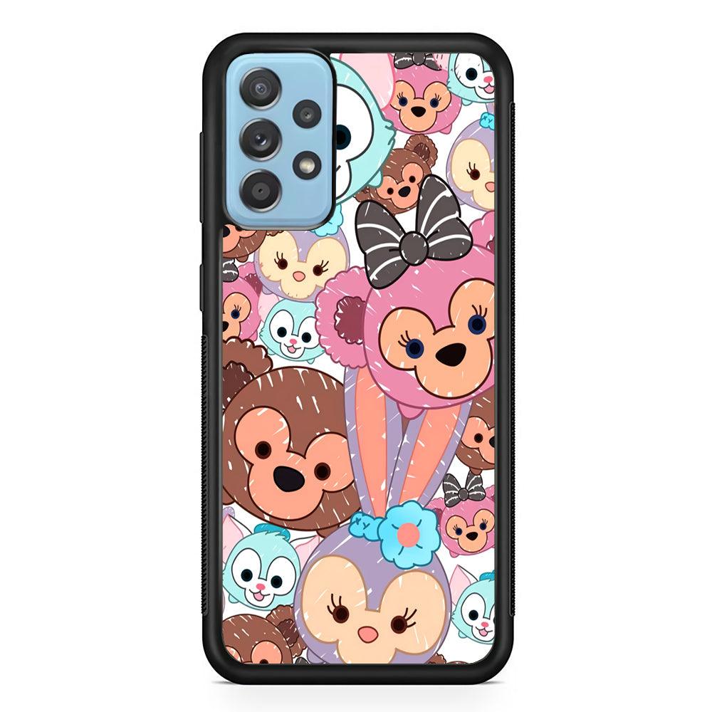 Duffy The Disney Bear Art Collage Samsung Galaxy A52 Case-Rubber Black (2D Case)-Oxvistore