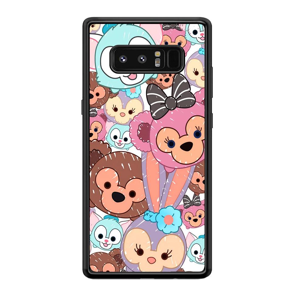 Duffy The Disney Bear Art Collage Samsung Galaxy Note 8 Case-Rubber Black (2D Case)-Oxvistore