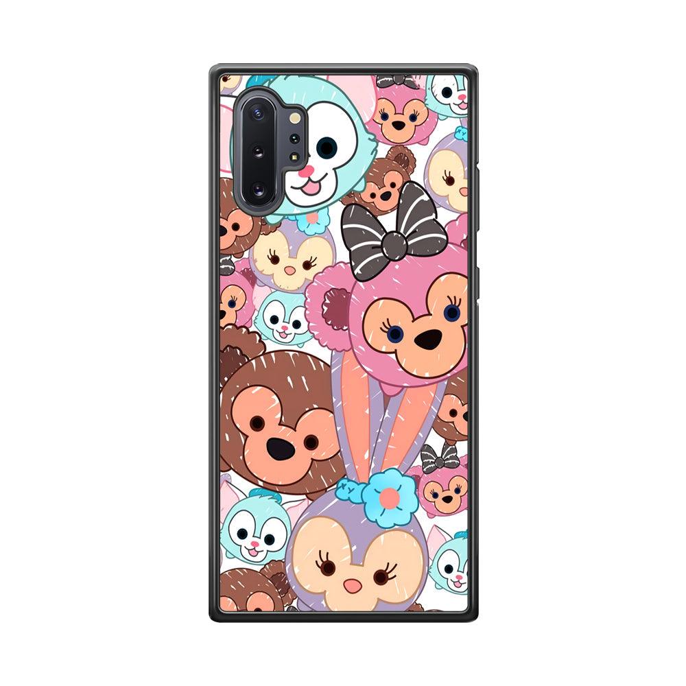 Duffy The Disney Bear Art Collage Samsung Galaxy Note 10 Plus Case-Rubber Black (2D Case)-Oxvistore