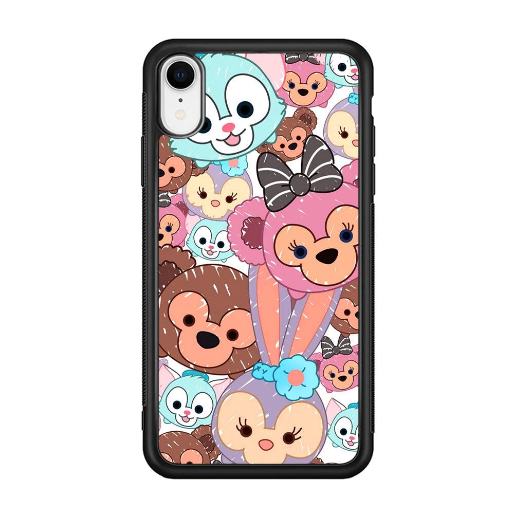 Duffy The Disney Bear Art Collage iPhone XR Case-Rubber Black (2D Case)-Oxvistore
