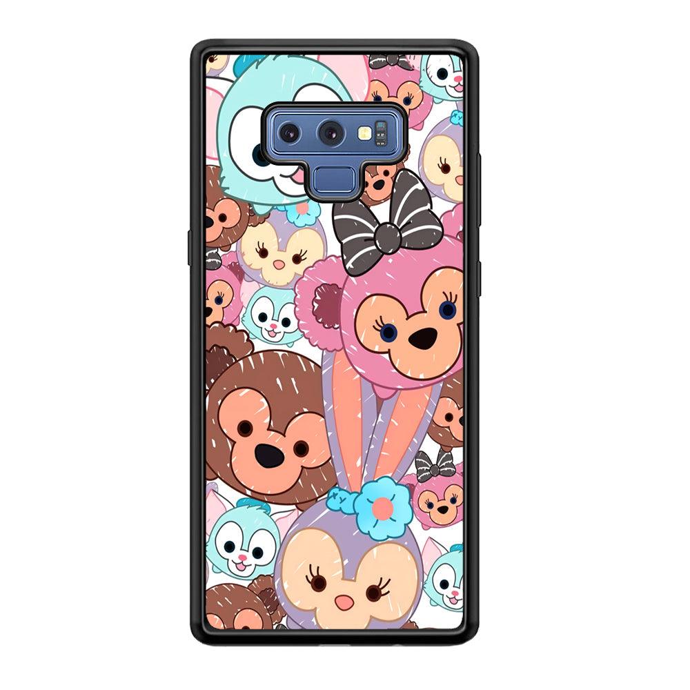 Duffy The Disney Bear Art Collage Samsung Galaxy Note 9 Case-Rubber Black (2D Case)-Oxvistore