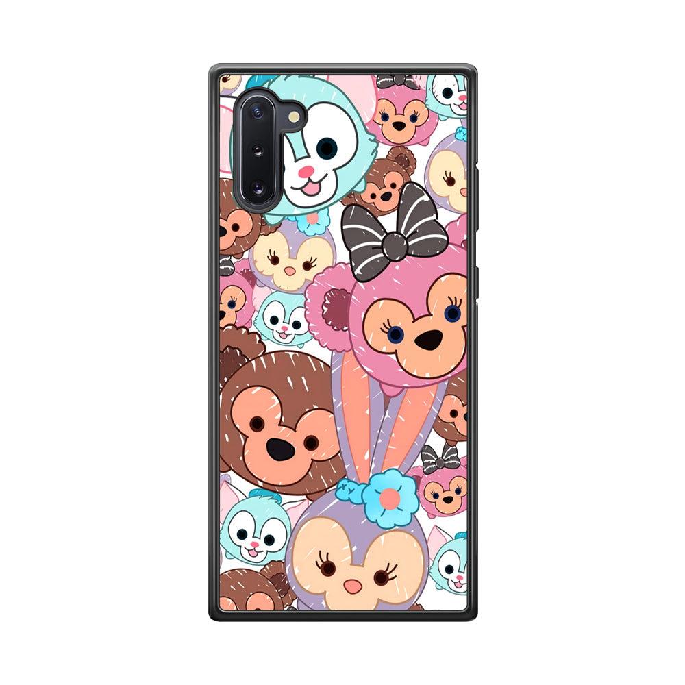 Duffy The Disney Bear Art Collage Samsung Galaxy Note 10 Case-Rubber Black (2D Case)-Oxvistore