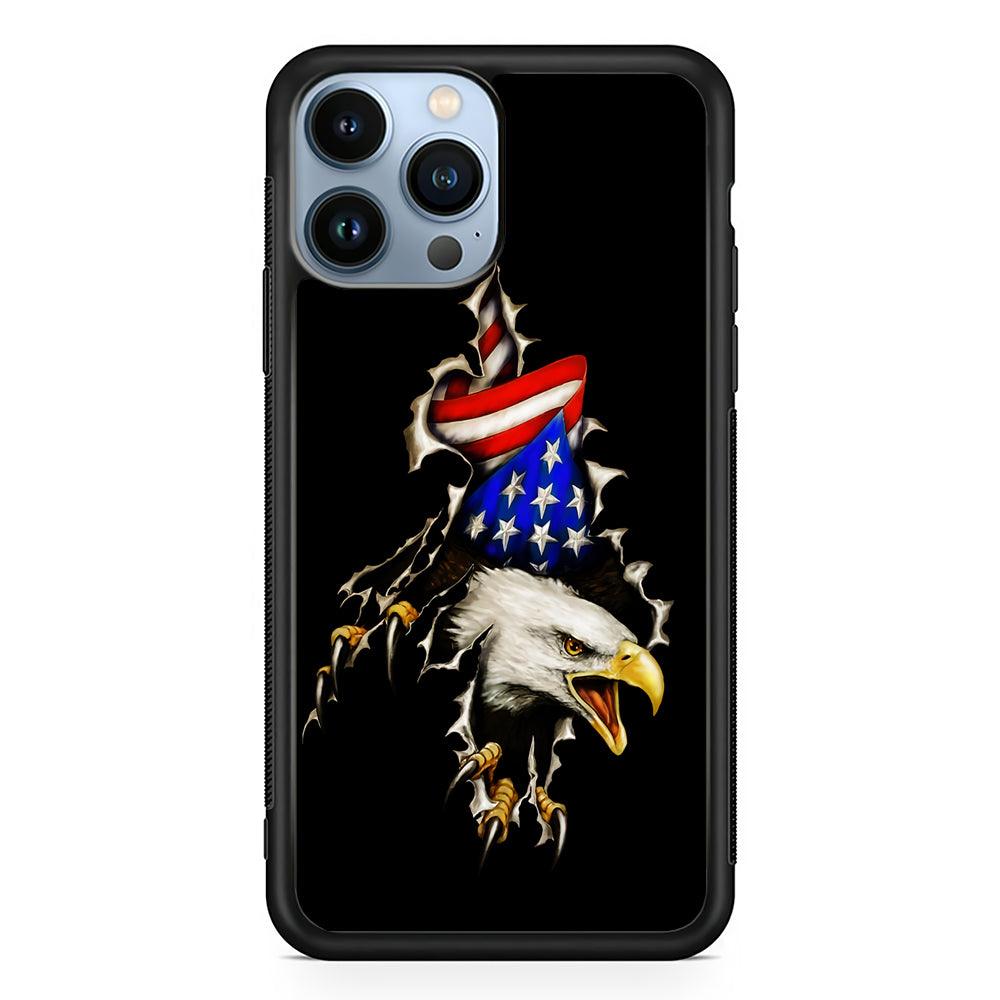 Eagle American Flag Patriotic 2D Rubber Phone Case-Black-Oxvistore