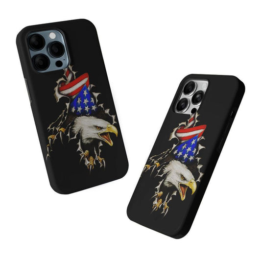 Eagle American Flag Patriotic 2 in 1 Tough Phone Case-Oxvistore