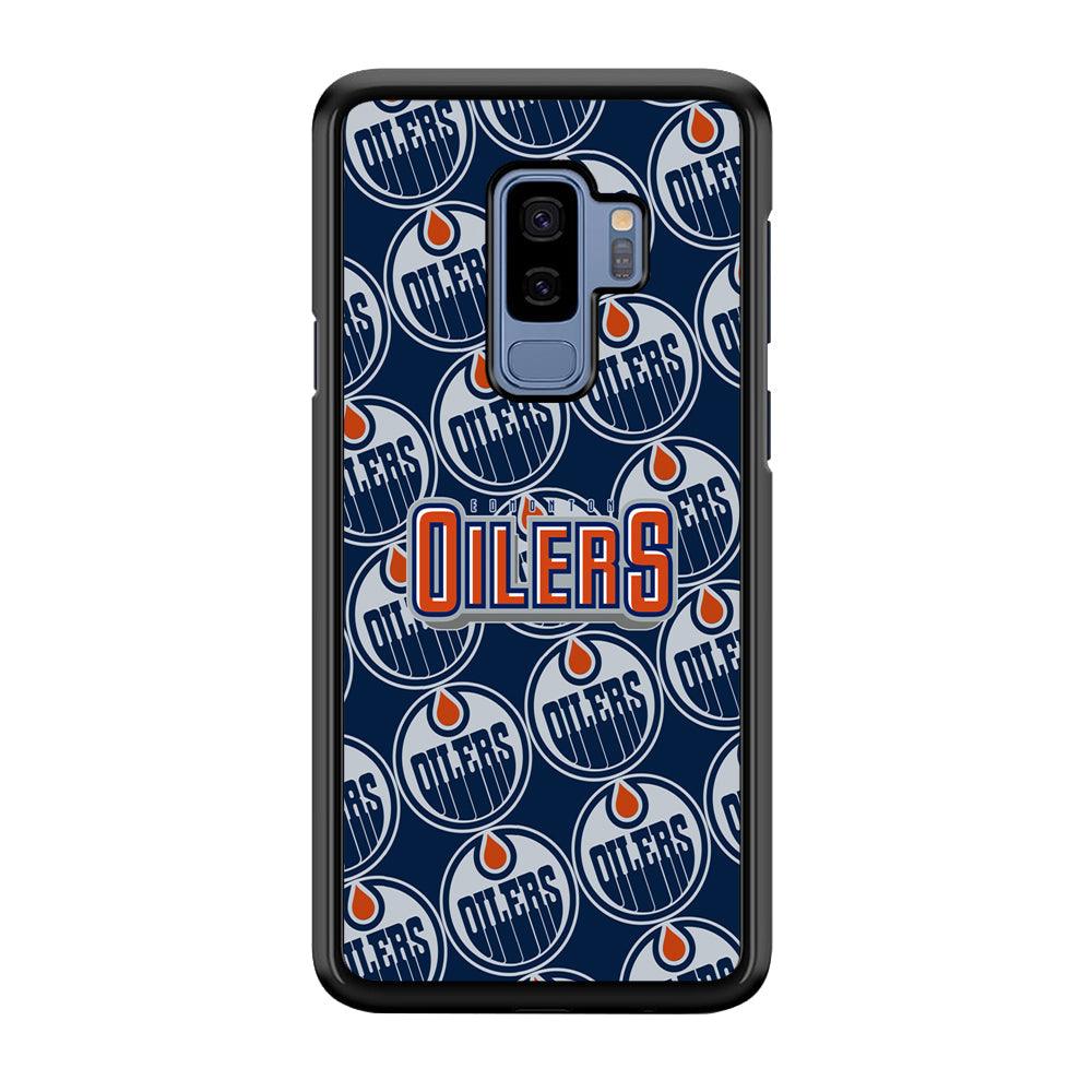 Edmonton Oilers Blue Patern Assembly Samsung Galaxy S9 Plus Case-Rubber Black (2D Case)-Oxvistore