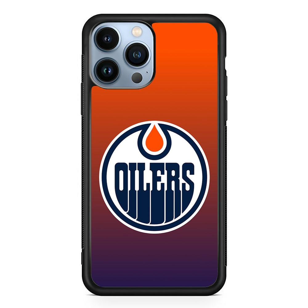 Edmonton Oilers Gradient 2D Rubber Phone Case-Black-Oxvistore