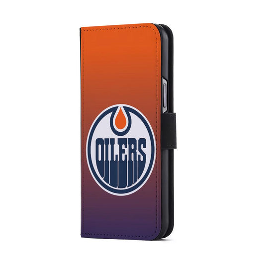 Edmonton Oilers Gradient Flip Wallet Phone Case-Oxvistore