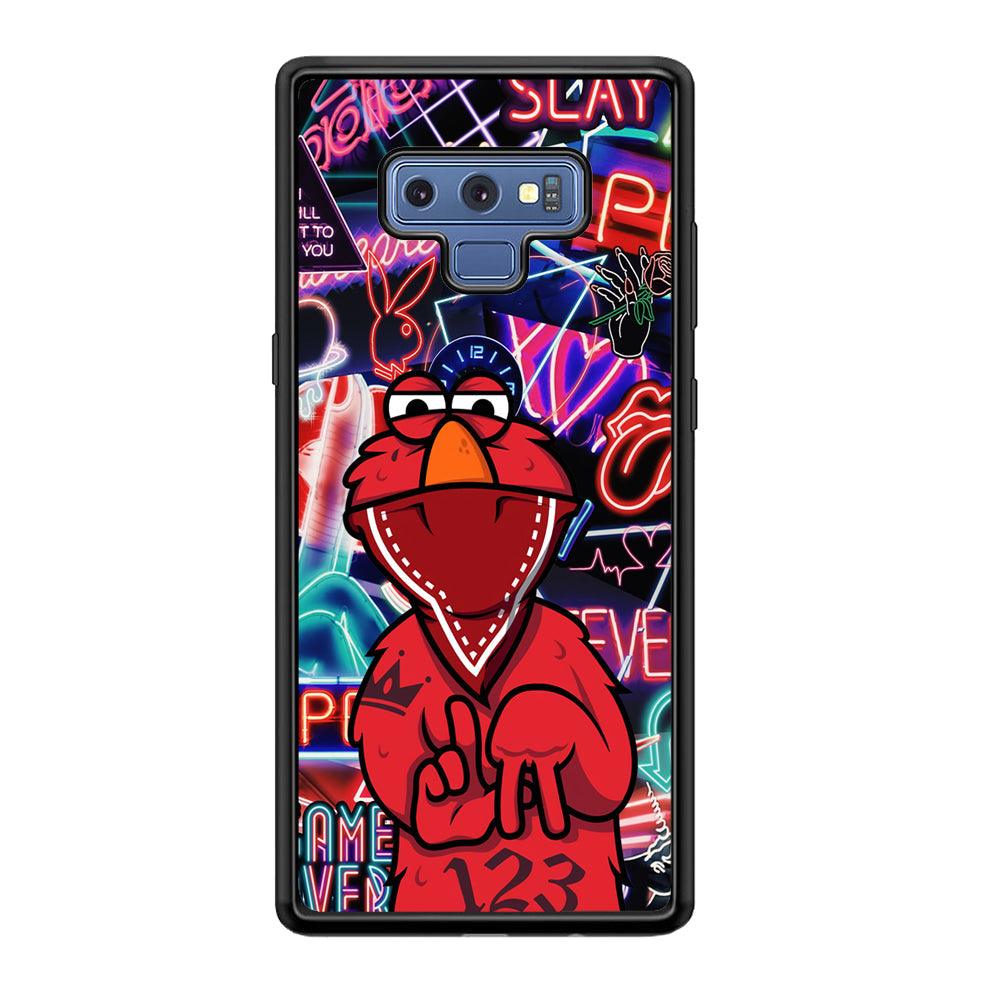 Elmo Rapping The Night Samsung Galaxy Note 9 Case-Rubber Black (2D Case)-Oxvistore