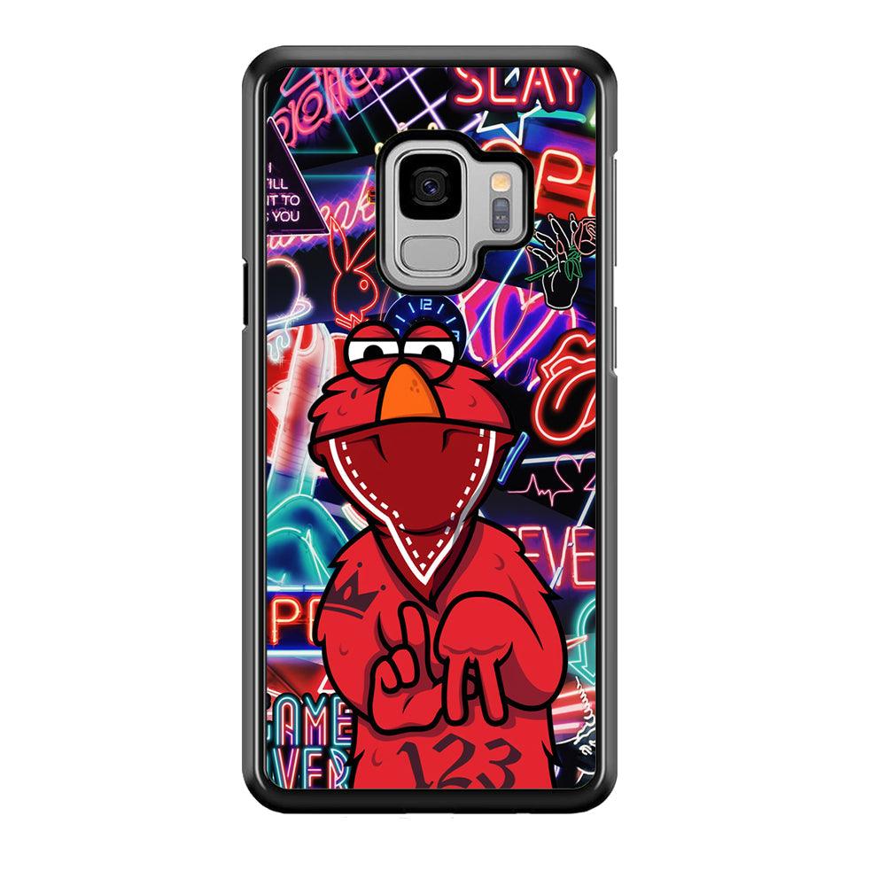 Elmo Rapping The Night Samsung Galaxy S9 Case-Rubber Black (2D Case)-Oxvistore