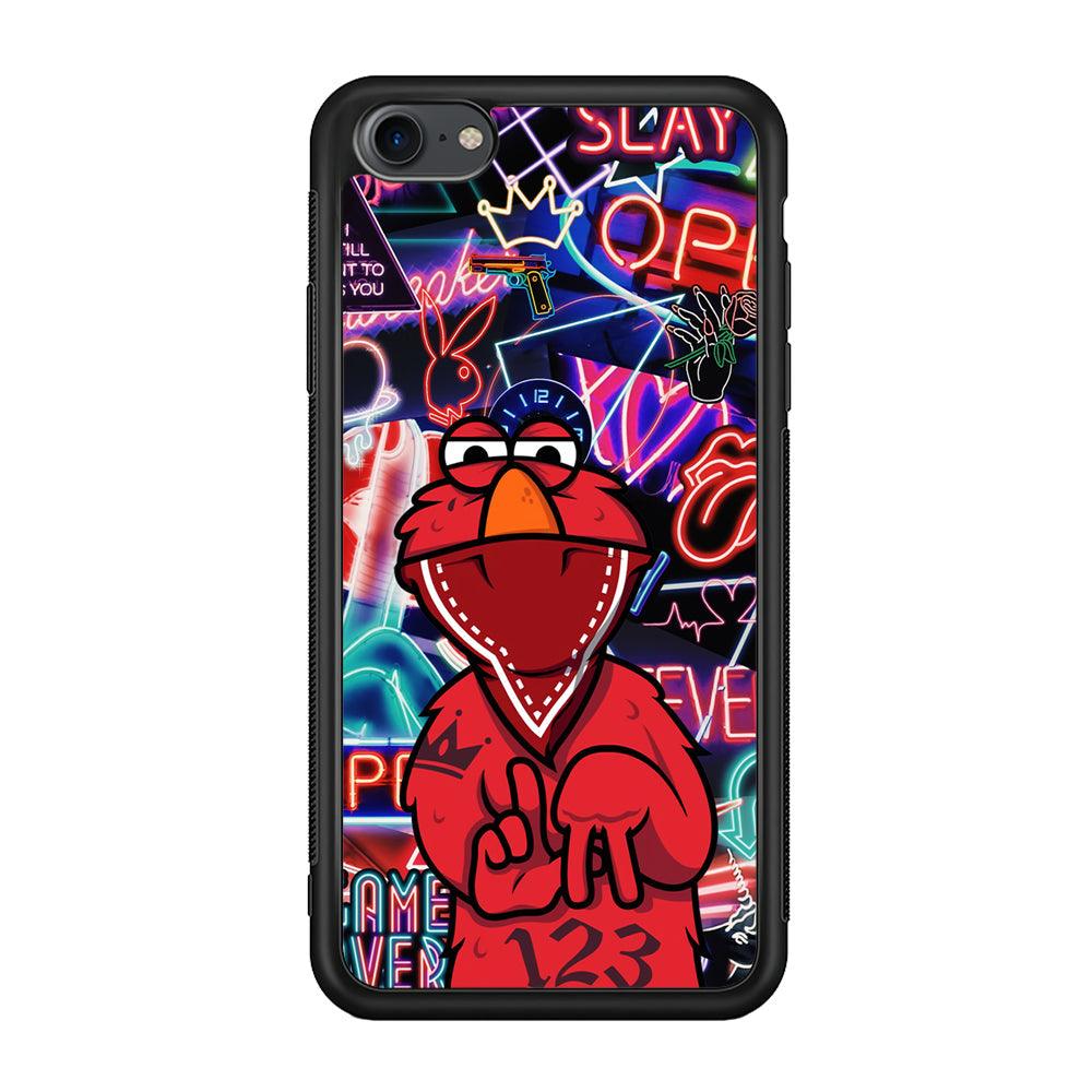 Elmo Rapping The Night iPhone 8 Case-Rubber Black (2D Case)-Oxvistore