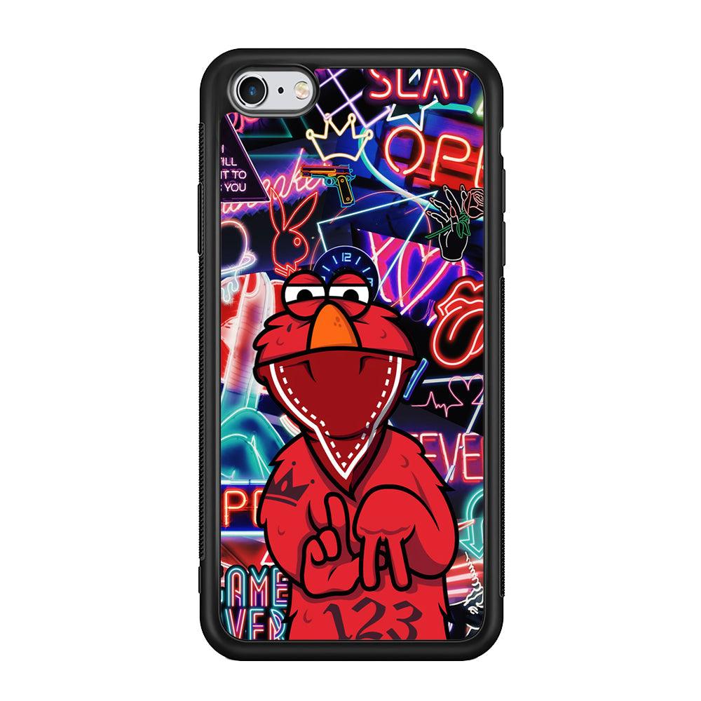 Elmo Rapping The Night iPhone 6 Plus | 6s Plus Case-Rubber Black (2D Case)-Oxvistore