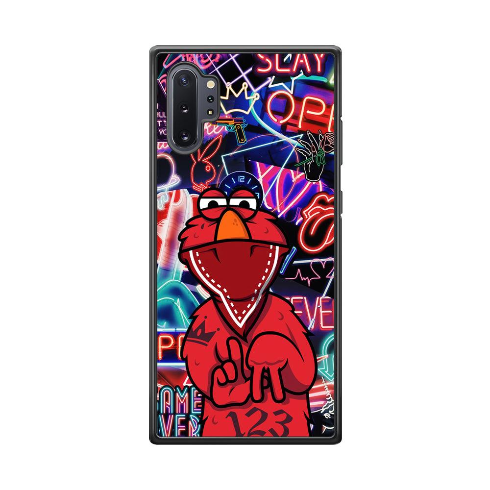 Elmo Rapping The Night Samsung Galaxy Note 10 Plus Case-Rubber Black (2D Case)-Oxvistore